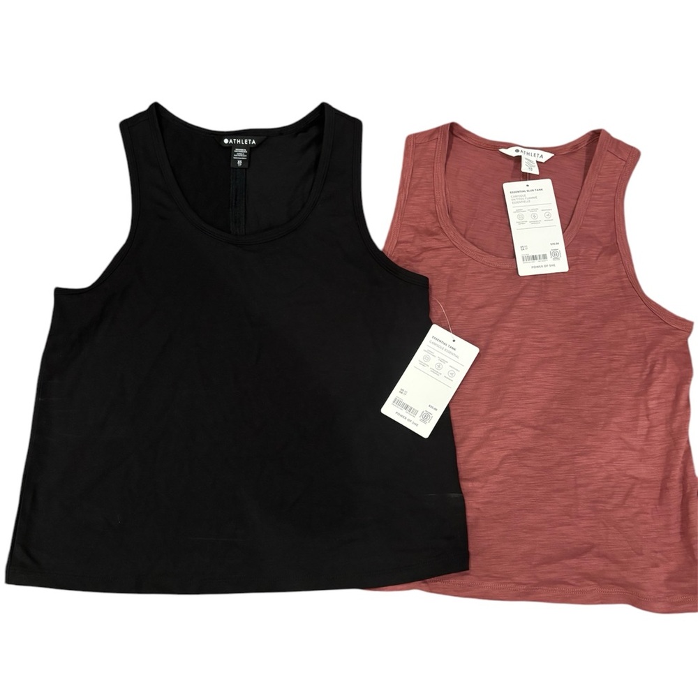 Athleta Women's NWT Black and Pink Tank Tops